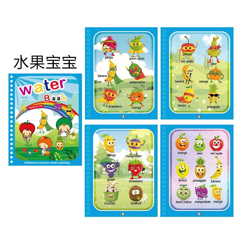 Children’s Magic Water Painting Book Repeated Graffiti Educational Painting Book Scene Early Education Cognitive Matching Quiet Book