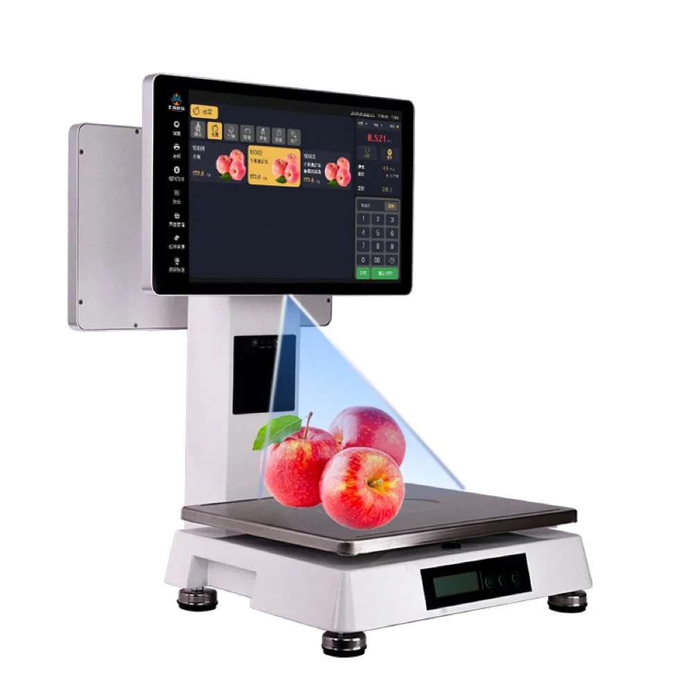 Wholesale Custom 15.1 AI Inch Dual Touchable Screen All in One RFID AI Electronic Digital RFID Pos Weighing Scale