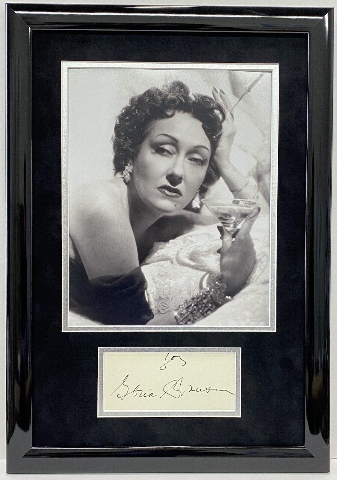 Gloria Swanson Signed Autographed Framed & Matt Photo Poster painting 13x18 Sexy Beautiful?