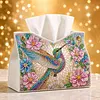 DIY PU Diamond Painting Tissue Box Kit Desktop Tissue Holder with Rhinestone Diamond Desk Decorative Tissue Box for Adults Desktop Storage Organizer