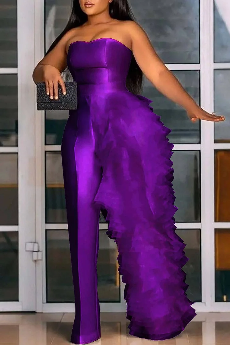 Purple formal jumpsuit best sale