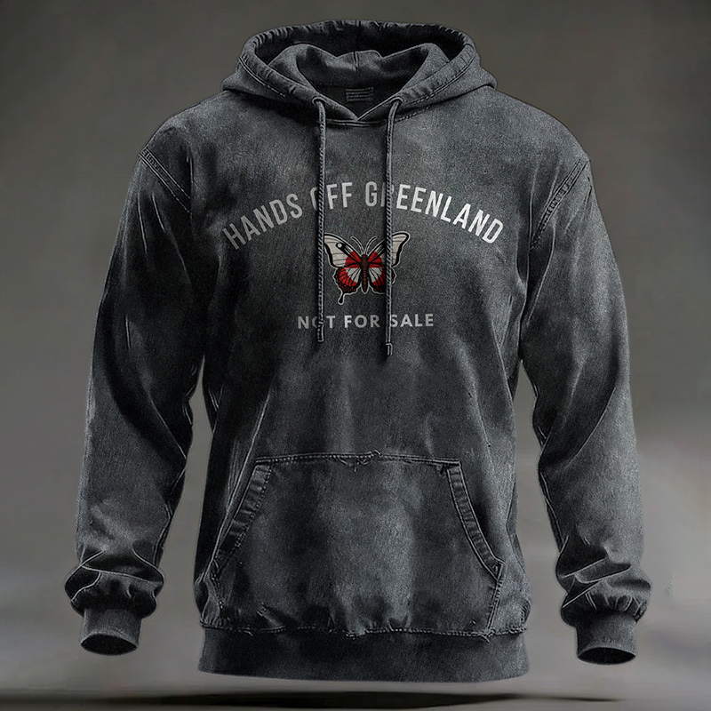 Men's Retro Support Greenland Pattern Casual Hoodie artswardrobe