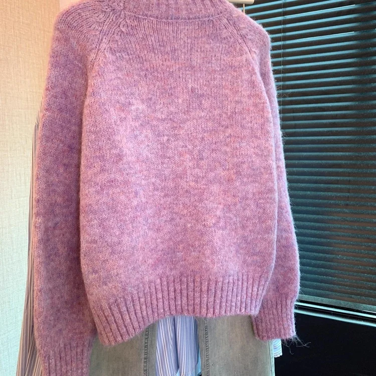 Athvotar Athvotar Girl Knitted Jersey Autumn Winter New Fashion Cut-Down Cute Sweater Top Woman