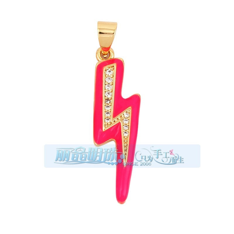 1 Piece 27*7.5mm 6*24mm Copper Lightning Pendant Jewelry Accessories