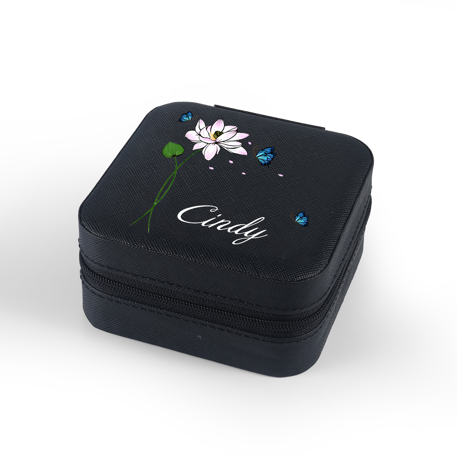 Boîte à Bijoux 1 Prénom Personnalisé avec Fleur de naissance | Jessemade