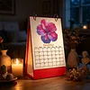 2027 New DIY Diamond Painting Flower Desk Calendar Set 12-Month Flip Calendar Design Monthly Planner Office Desktop Decor