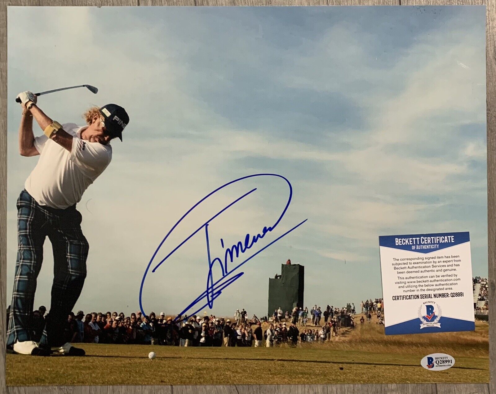 miguel angel jimenez signed autographed 11 x 14 Photo Poster painting beckett bas coa