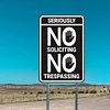 Warning Seriously No Soliciting No Trespassing - Vintage Metal Signs(12*16Inch) - Warning