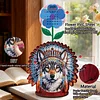 2026 Calendar DIY Diamond Art Kit Indian Wolf Wooden Diamond Painting Calendar