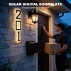 LED Illuminated Modern Address Sign Waterproof Personalized Solar Powered Address Number Dusk To Dawn Adhesive Or Screw Mount for Outside House Light Up Courtyard Hotel Bar