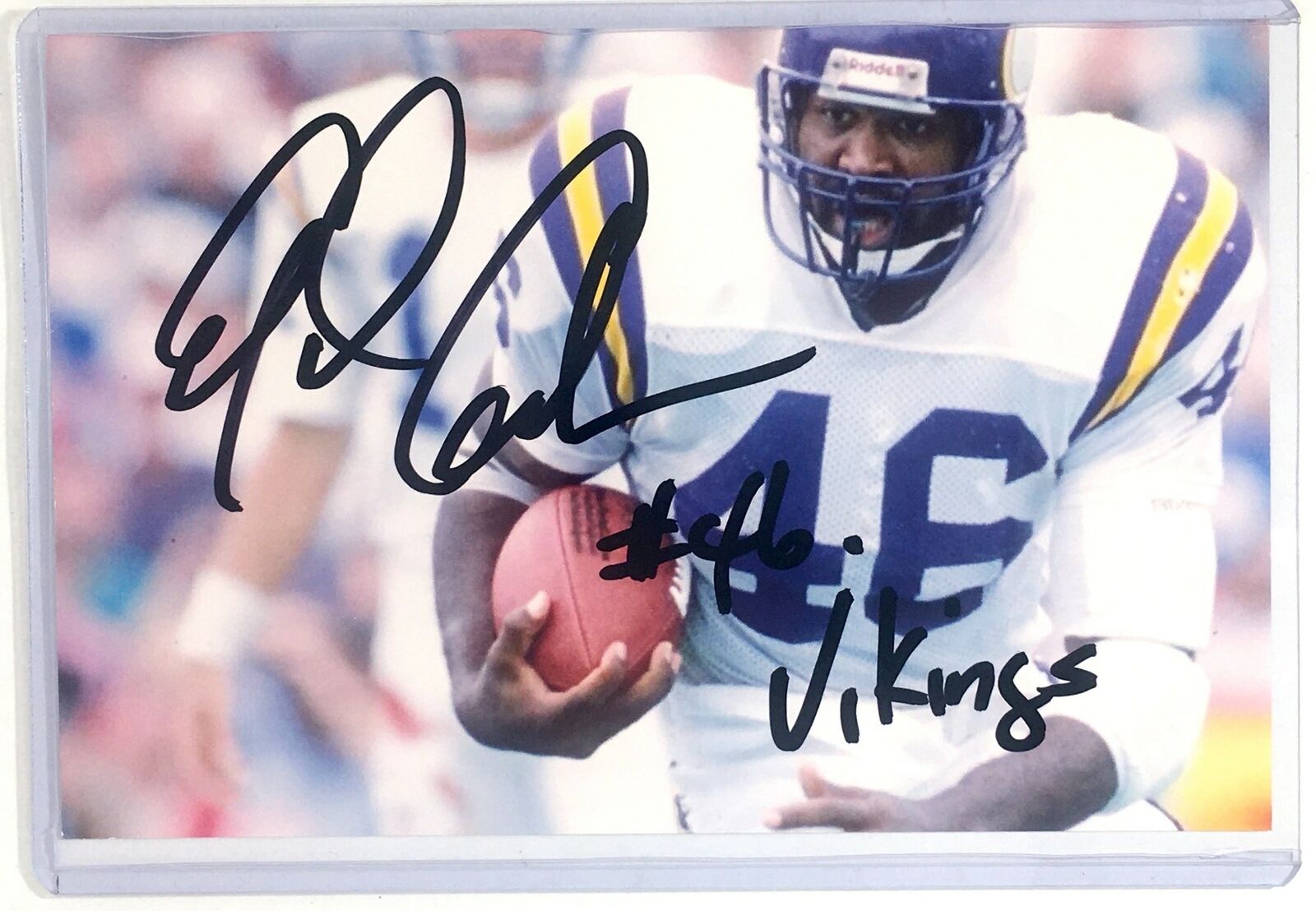 Alfred Anderson Signed 4x6 Photo Poster painting Minnesota Vikings Baylor Bears Autograph Auto