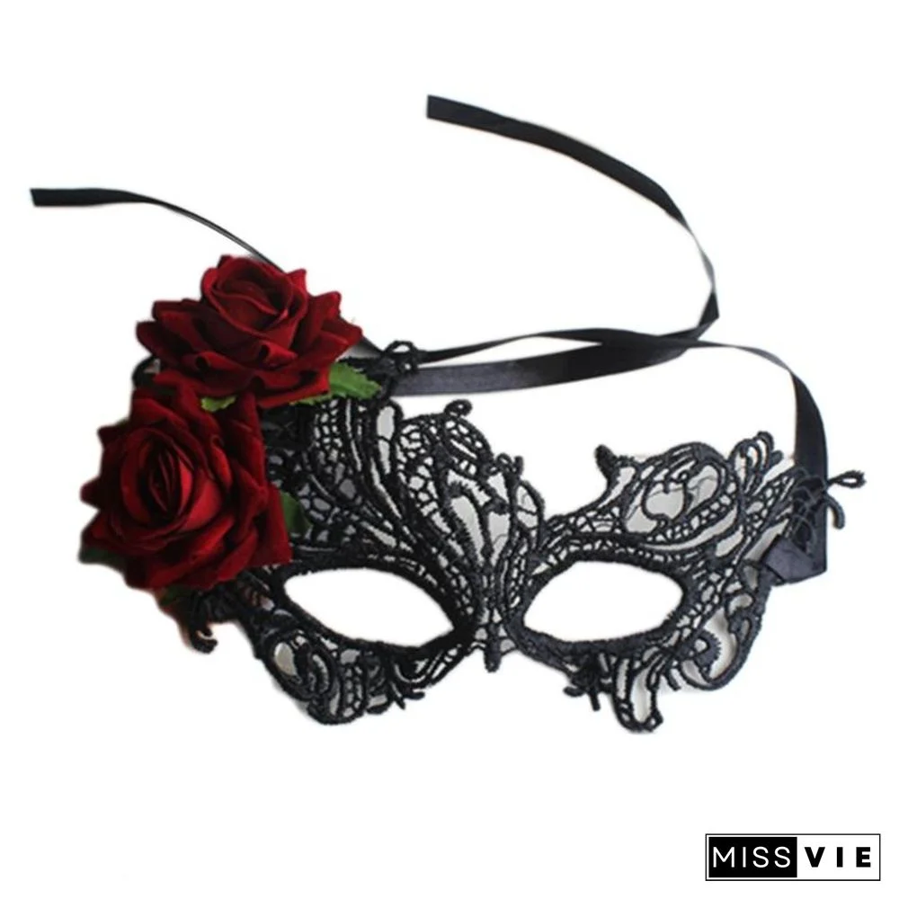 Masquerade Half Face Mask For Women Lace Eye Mask For Halloween Cosplay Party