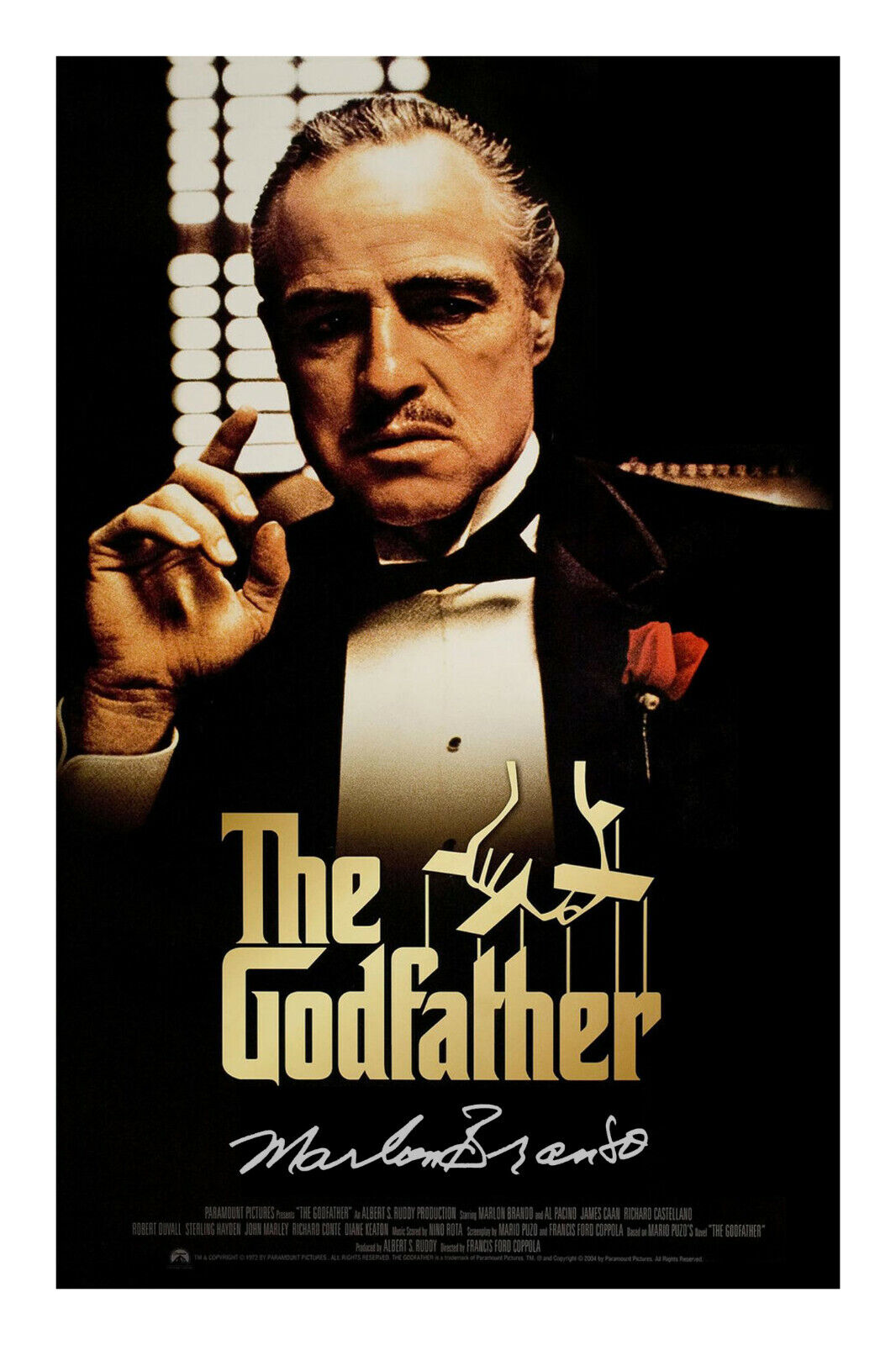 Marlon Brando The Godfather Signed A4 Photo Poster painting Print Autograph