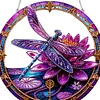 (Upgrade Size)DIY Double Sided Effect Diamond Painting Hanging Pendant Kit (Dragonfly Flower)