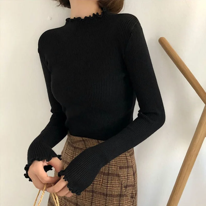 Christmas Gift Turtleneck Knitted Female Casual Pullover Women Autumn Winter Tops Korean Sweaters Fashion 2023 Women Sweater Jumper Pull Femme