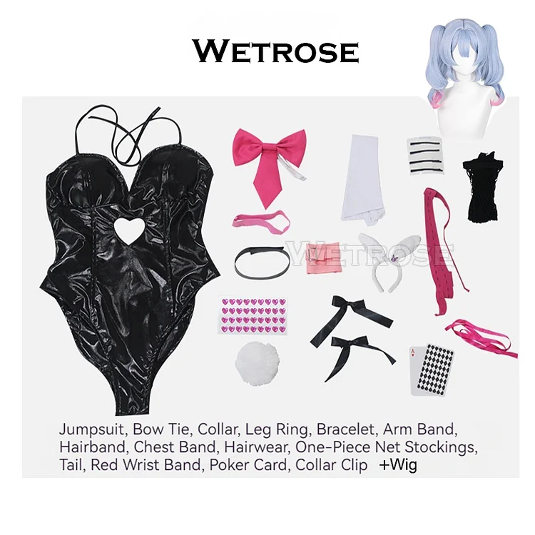 【Wetrose】In Stock Rabbit Hole Miku Cosplay Costume Bunny Girl Body Suit Wig Sexy Lingerie Full Set 