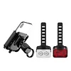 Road bike mobile phone holder front light rear light
