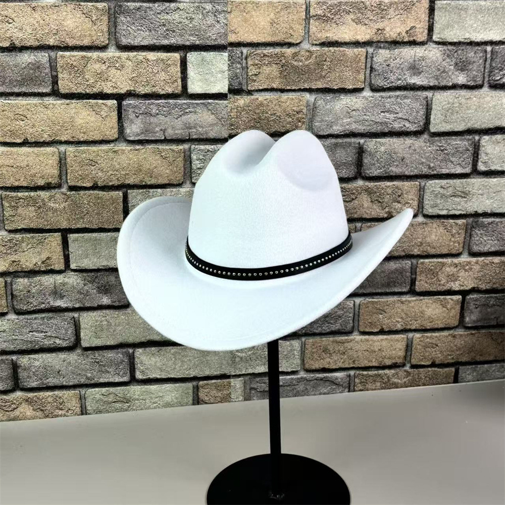 Black Wool Felt Bowler Hat with Upward-Curved Brim Unisex Formal Hat