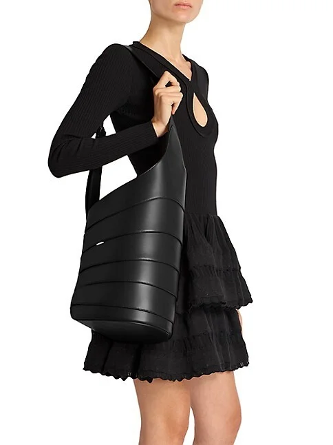 Ala&iuml;a Medium Babel Leather Shoulder Bag