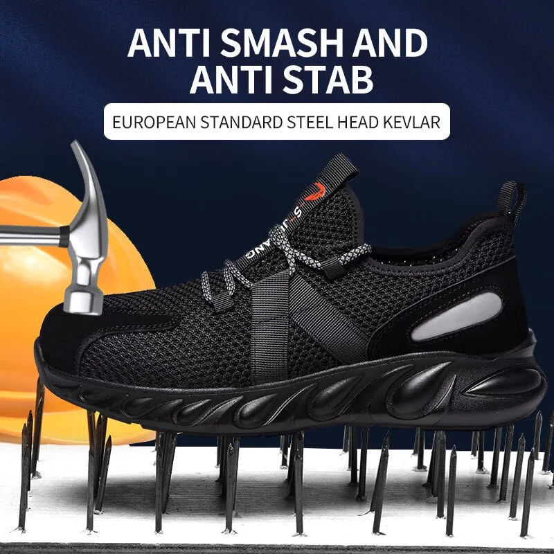 Indestructible Shoe Men Safety Work Shoes with Steel Toe Cap Puncture-Proof Ankle Boots Lightweight Breathable Man Sneakers 2021