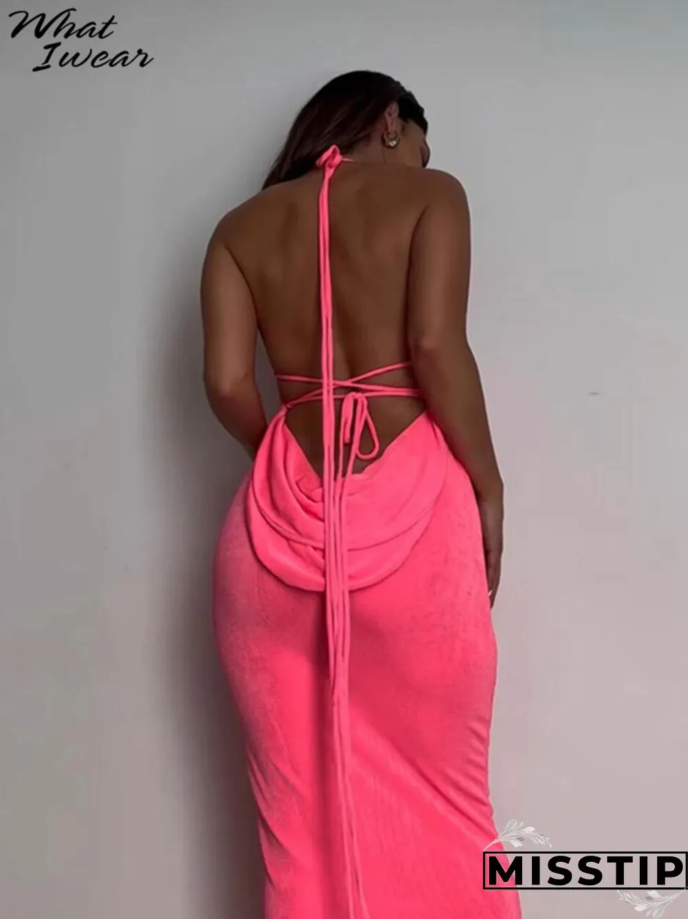 Backless Maxi Dress Sexy Blue Orange Spaghetti Strap Slim Women Long Club Party Beach