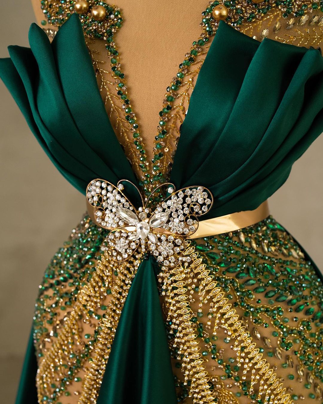 Backless Beaded Straps Emerald Green Mermaid Long Evening Prom Dresses, 17609 main image 0