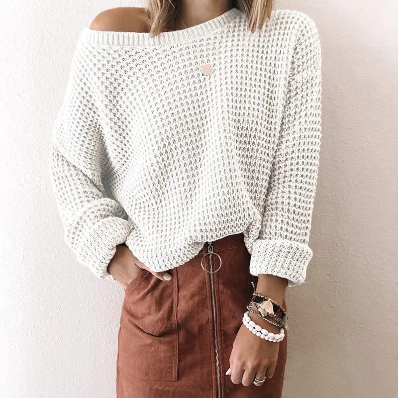 Women's Oversized Hollow Out Knit Sweater