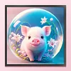 Crystal Ball Zodiac-Pig-11CT Stamped Cross Stitch 40*40cm/15.75*15.75in
