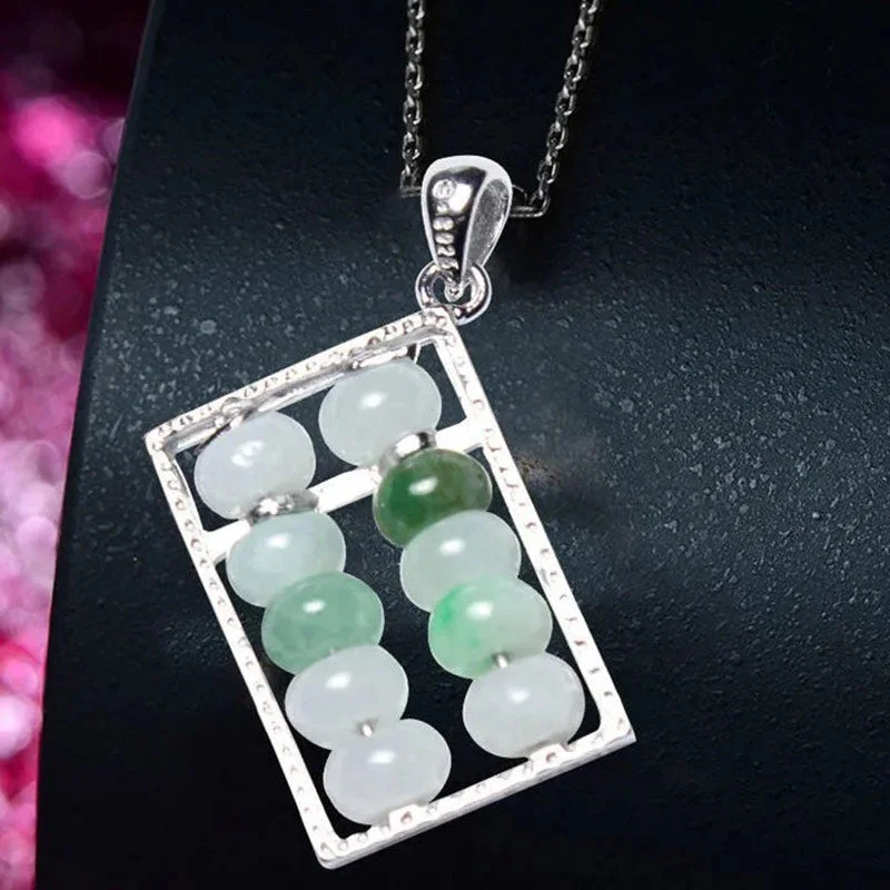 Abacus Jade Prosperity Necklace Pendant
