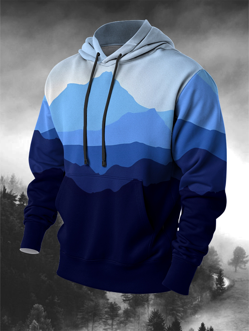 Men's Mountain Print Hoodie