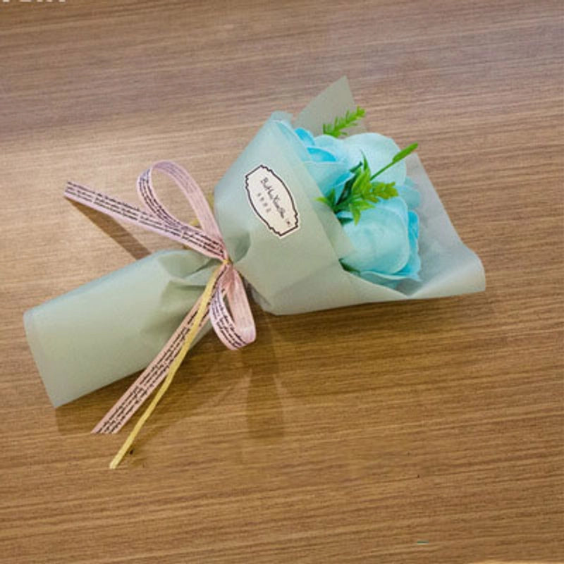 Creative Valentine’s Day Soap Bouquet Teacher’s Day Gift Carnation Soap Flowers 3 Pieces Small Bouquet Street Push