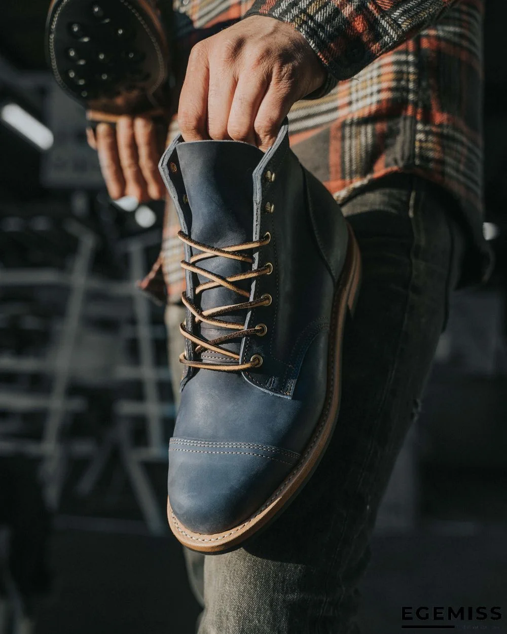 Cow Split Leather Men Boots Comfortable Boots Men Footwear Rubber Ankle Boots Men's Shoes | EGEMISS