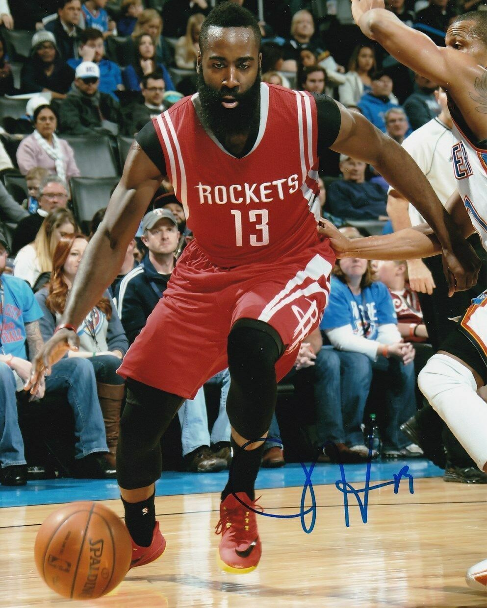 JAMES HARDEN SIGNED AUTOGRAPHED 8x10 Photo Poster painting ( ROCKETS ) REPRINT