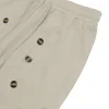 Men's Casual Hawaii Beach Multi Button Cotton Linen Trousers by Inlyline