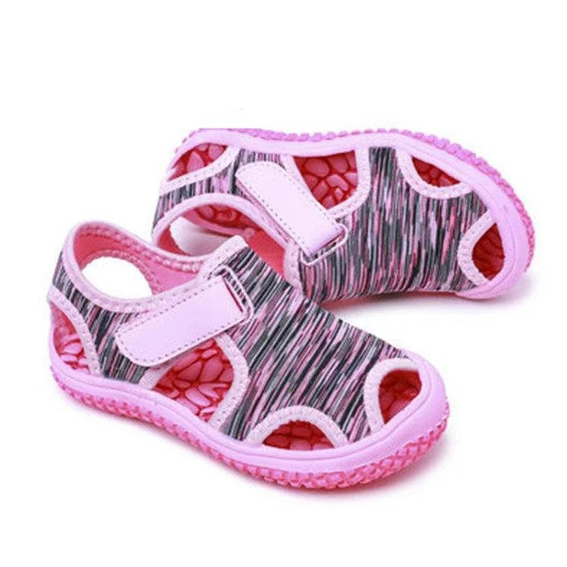 ZZFABER Children Soft Sandals for Baby Girls Boys Summer Kids Mesh Barefoot Sports Beach Shoes Non-Slip Casual Sandals Sneakers