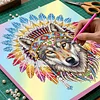 DIY Pearl Painting Wolf for Home Wall Decor with Frame(25x25cm)