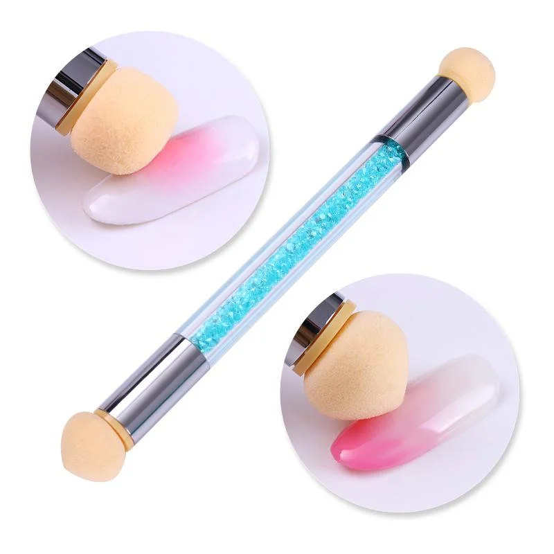 5Pcs Round Replaceable Sponge Heads Shading Pen Dotting Brush Sponge Head Rhinestone Handle Nail Art Brush Nail Painting Tools-Nail Inspo