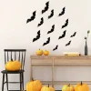 12 pièces Autocollant mural chauve-souris effrayantes d'Halloween