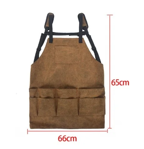 Waxed Canvas Tool Apron--Thickened waterproof and oil-proof denim wind apron