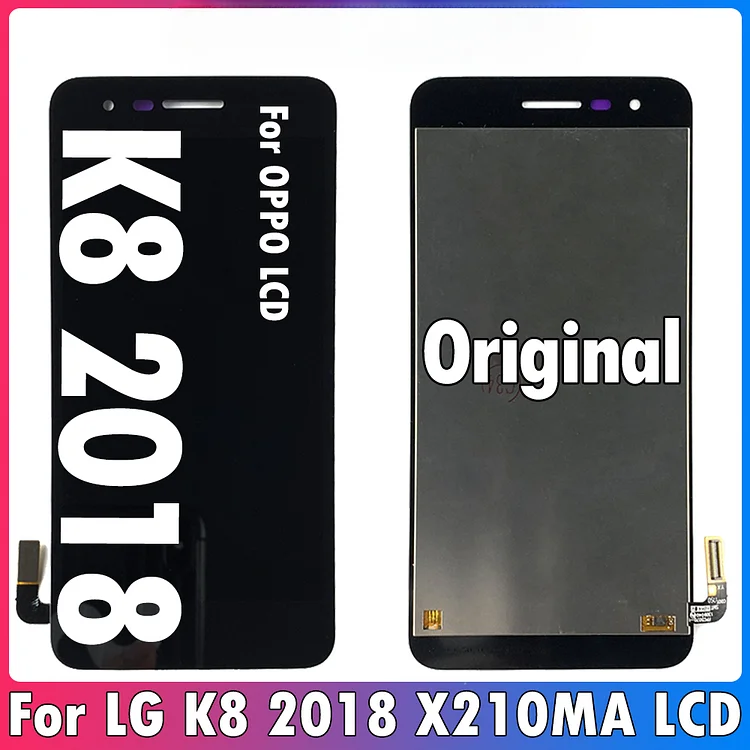 Original 5.0" For LG K8 2018 LCD Display Touch Screen Digitizer Assembly With Frame For LG X210 LCD Screen Replacement Repair