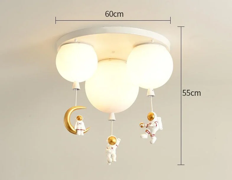Creative Astronaut Children's Room Lamp Bedroom Ceiling Lamp