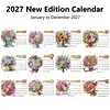 Flower Butterfly DIY 5D Diamond Art Desk Calendar 2027 for Table Decor