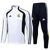 25/26 Real Madrid White Half-Zip Training Jacket Set