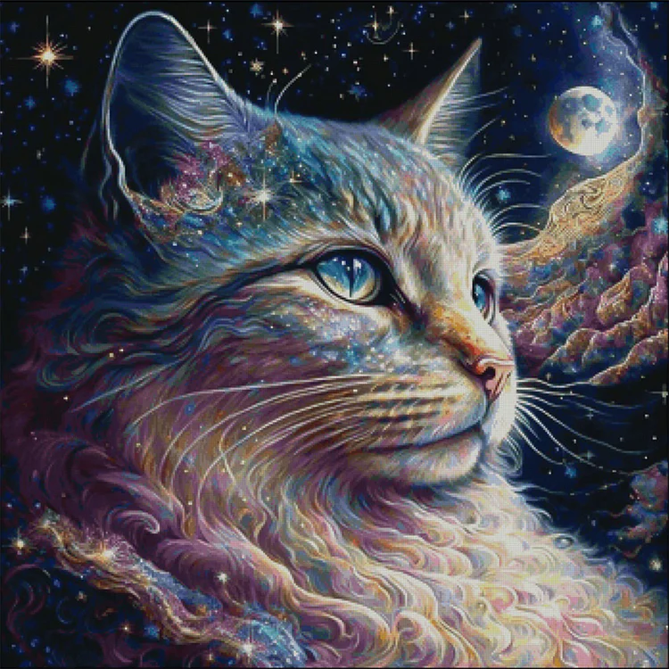 Cats And The Universe 30*30CM(Canvas) Full Round Drill Diamond Painting gbfke