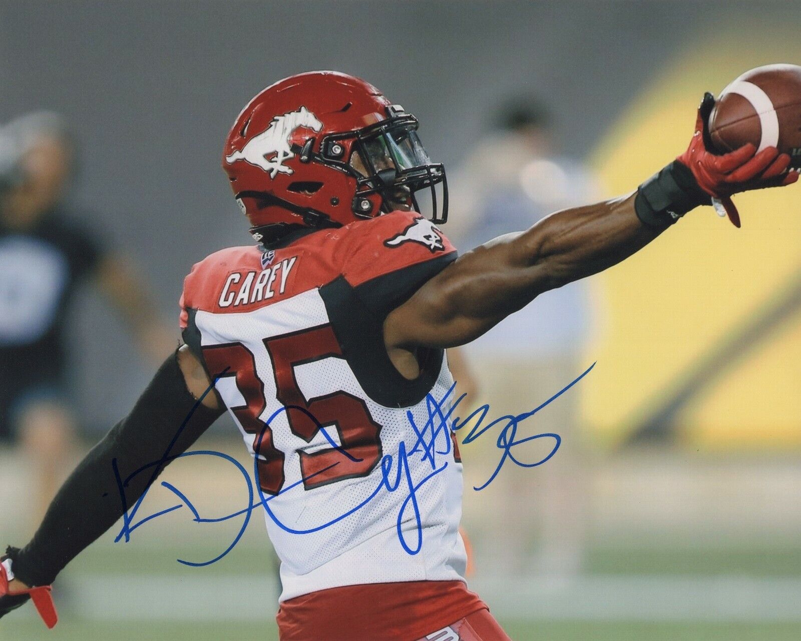 KA'DEEM CAREY SIGNED AUTOGRAPH CALGARY STAMPEDERS 8X10 Photo Poster painting PROOF