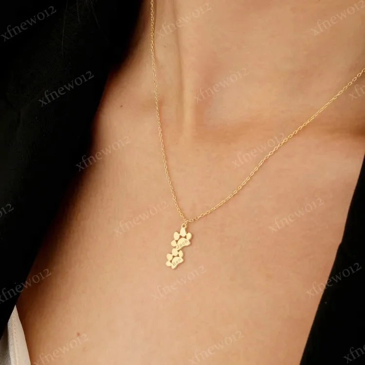 Paw Print Name Necklace. Personalized Tiny Dog Paw Necklace. Minimalist Paw Necklace. Animal Necklace. Pet Necklace. Christmas Gif