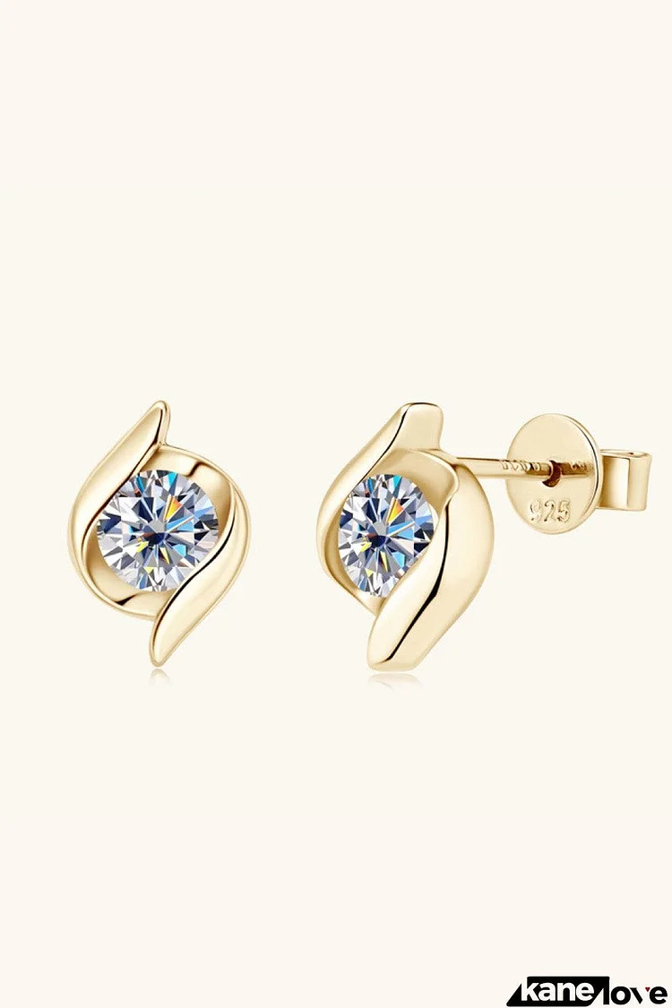 1 Carat Moissanite 925 Sterling Silver Stud Earrings