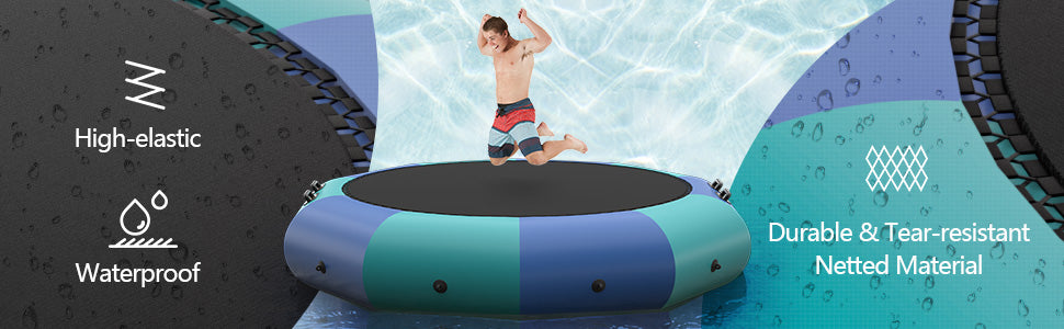 10FT Inflatable Water Trampoline Recreational Water Bouncer