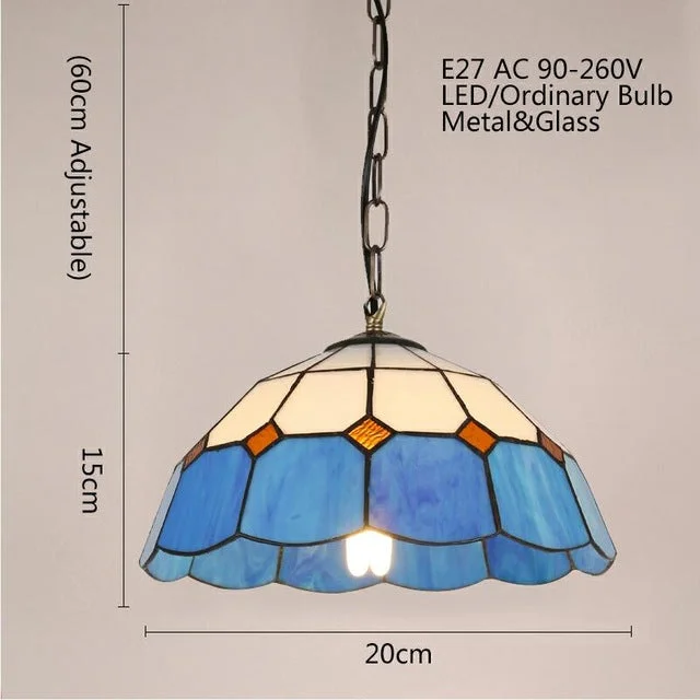 Pastoral Loft Modern Blue Glass Pendant Light LED E27 Art Deco Vintage Hanging Lamp For Living Room Bedroom Kitchen Restaurant