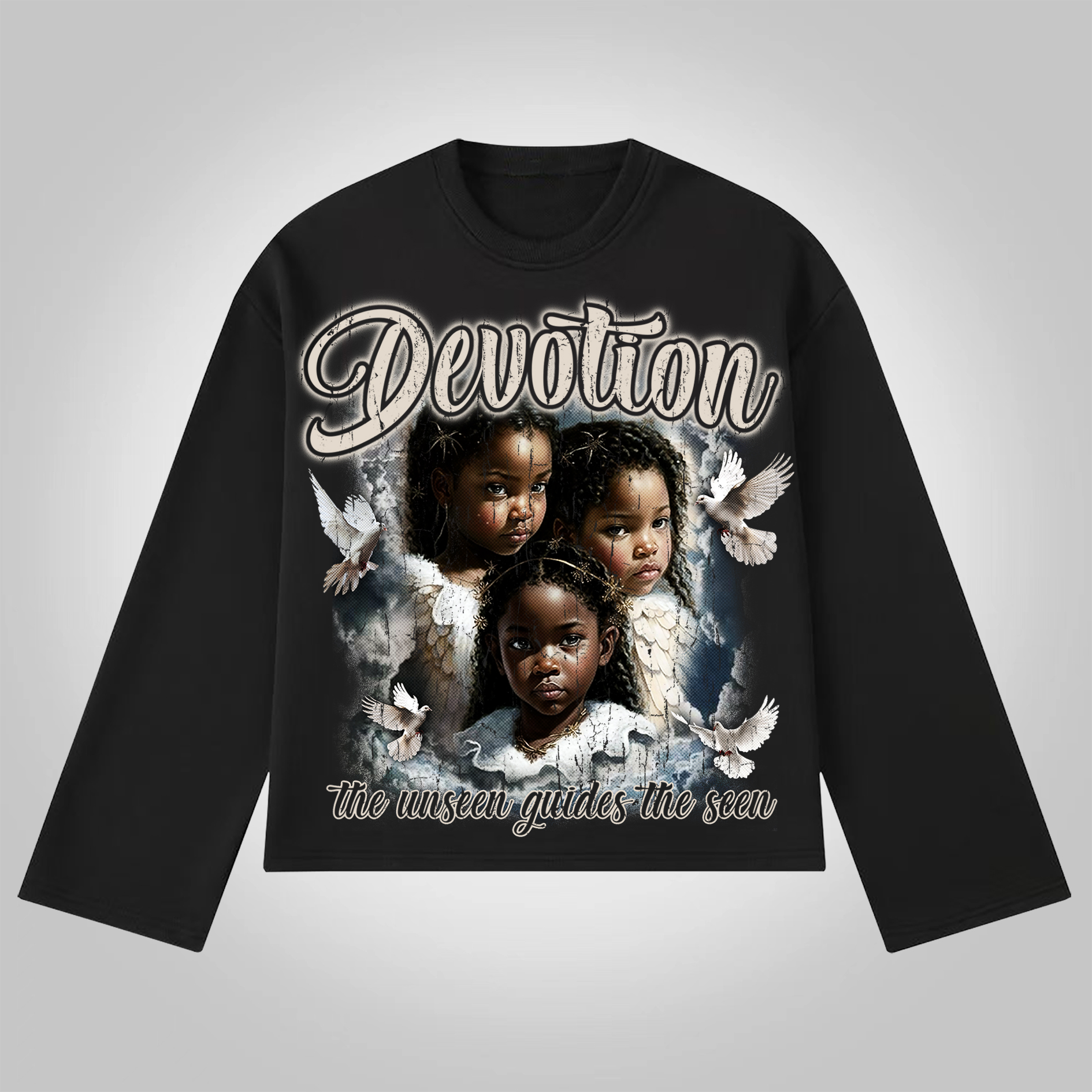 Conviction Pigeon Portrait Make Vintage Graphics Cotton Long Sleeve T-Shirt